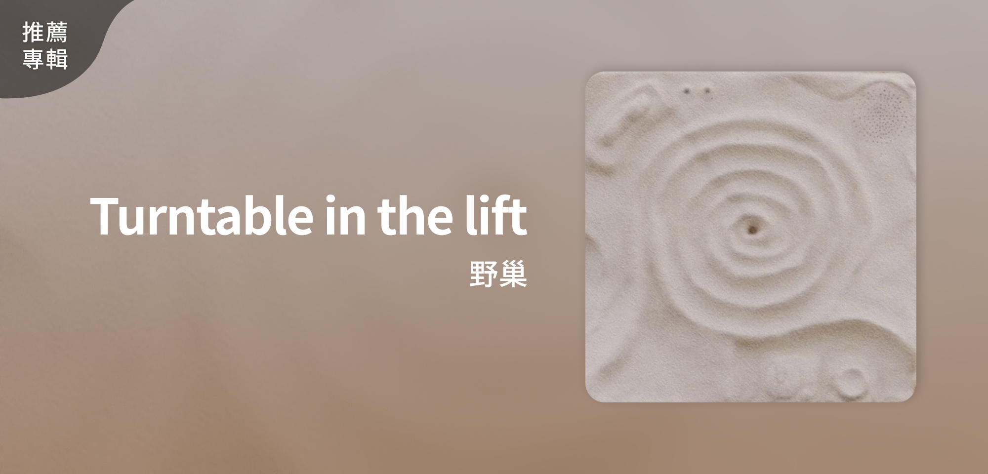 推薦專輯＿野巢＿Turntable in the lift