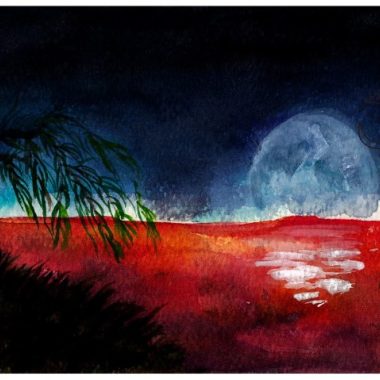 Bloody Lake Reflects The Moon