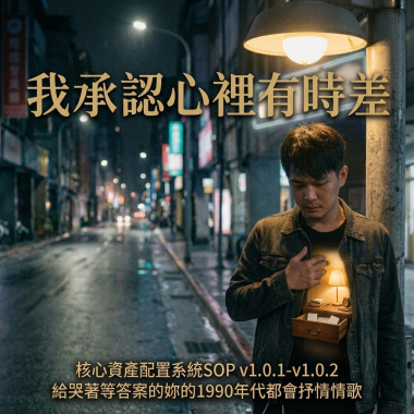 我承認心裡有時差（核心資產配置系統SOP v1.0.1–v1.0.2給哭著等答案的妳的1990年代都會抒情情歌）