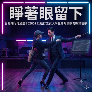 睜著眼留下（台指期治理週會20260711給打工女大學生的暗黑探戈R&B情歌）