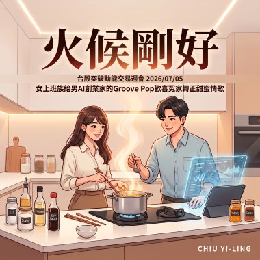 火候剛好(台股突破動能交易週會紀錄20260705女上班族給男AI創業家的GroovePop歡喜冤家轉正甜蜜情歌)