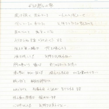 ガラス越しの雫
