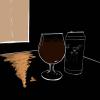 a glass of stout