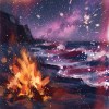 夜晚_海浪_篝火