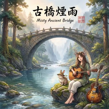 《古橋煙雨》 (Misty Ancient Bridge)