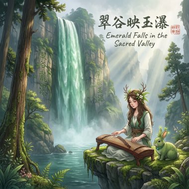 《翠谷映玉瀑》（Emerald Falls in the Sacred Valley）