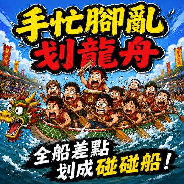 《手忙腳亂划龍舟》