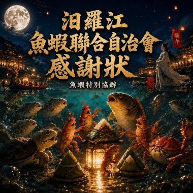 《汨羅江魚蝦聯合自治會感謝狀》