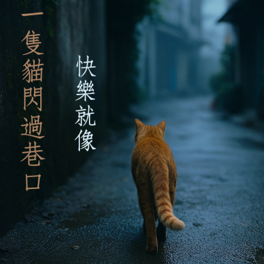 快樂就像一隻貓閃過巷口