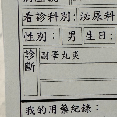 我的玻璃睪丸發炎