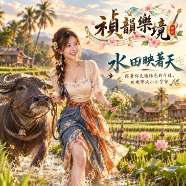 🎶【水田映著天】-跟著你走過綠色的午後，田埂彎成小小宇宙
