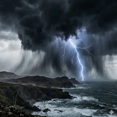 看那雲端降下無情的雷火