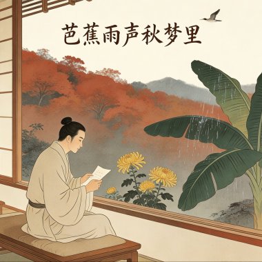 芭蕉雨声秋梦里